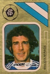 Sticker Malcolm Page - Soccer Stars 1978-1979 Golden Collection
 - FKS