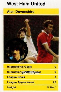 Cromo Alan Devonshire - British Stars Set 1 1979
 n. 1 - Top Trumps