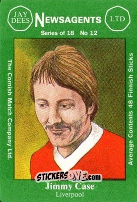 Sticker Jimmy Case - Footballers 1st Series 1978-1979
 n. 12 - Cornish Match Company
