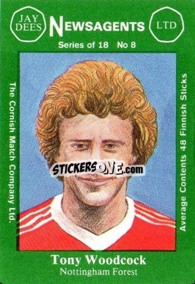 Figurina Tony Woodcock - Footballers 1st Series 1978-1979
 - Cornish Match Company
