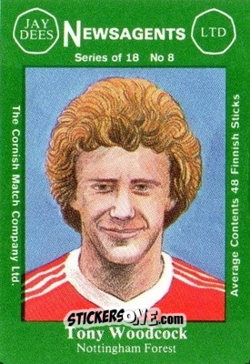Sticker Tony Woodcock - Footballers 1st Series 1978-1979
 n. 8 - Cornish Match Company
