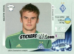 Sticker Maxym Koval - UEFA Champions League 2012-2013 n. 31 - Panini