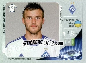Sticker Andriy Yarmolenko - UEFA Champions League 2012-2013 - Panini