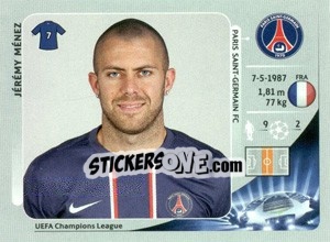 Cromo Jérémy Ménez - UEFA Champions League 2012-2013 - Panini