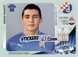 Sticker Mateo Kovacic - UEFA Champions League 2012-2013 n. 77 - Panini