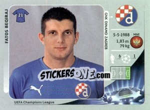 Sticker Fatos Beqiraj - UEFA Champions League 2012-2013 - Panini