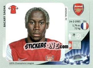 Sticker Bacary Sagna - UEFA Champions League 2012-2013 n. 87 - Panini