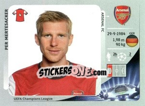 Sticker Per Mertesacker - UEFA Champions League 2012-2013 n. 89 - Panini