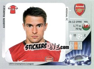 Sticker Aaron Ramsey - UEFA Champions League 2012-2013 n. 92 - Panini