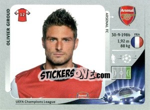 Sticker Olivier Giroud - UEFA Champions League 2012-2013 n. 100 - Panini