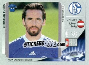 Sticker Christian Fuchs - UEFA Champions League 2012-2013 n. 107 - Panini