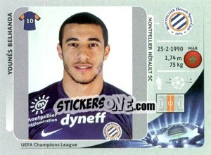 Sticker Younès Belhanda - UEFA Champions League 2012-2013 - Panini