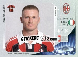 Sticker Ignazio Abate - UEFA Champions League 2012-2013 - Panini