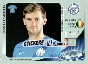 Sticker Nicolas Lombaerts - UEFA Champions League 2012-2013 n. 178 - Panini