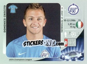 Sticker Domenico Criscito - UEFA Champions League 2012-2013 - Panini