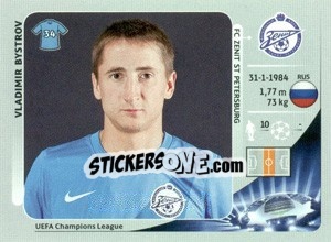 Sticker Vladimir Bystrov - UEFA Champions League 2012-2013 n. 181 - Panini