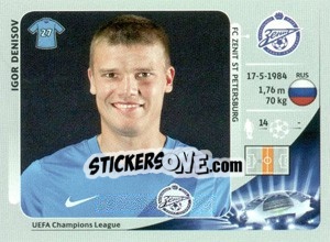 Sticker Igor Denisov - UEFA Champions League 2012-2013 n. 182 - Panini