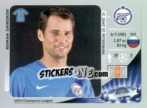 Sticker Roman Shirokov - UEFA Champions League 2012-2013 - Panini