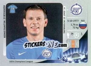 Sticker Konstantin Zyryanov - UEFA Champions League 2012-2013 n. 185 - Panini