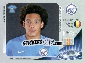 Sticker Axel Witsel - UEFA Champions League 2012-2013 n. 186 - Panini