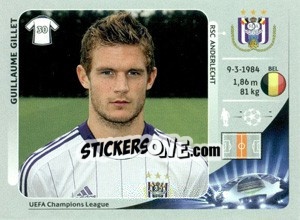 Sticker Guillaume Gillet - UEFA Champions League 2012-2013 n. 201 - Panini