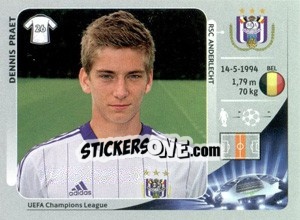 Sticker Dennis Praet - UEFA Champions League 2012-2013 n. 202 - Panini