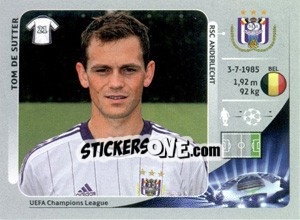 Figurina Tom De Sutter - UEFA Champions League 2012-2013 - Panini