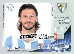 Sticker Martín Demichelis - UEFA Champions League 2012-2013 - Panini