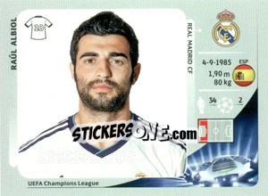 Sticker Raúl Albiol - UEFA Champions League 2012-2013 - Panini