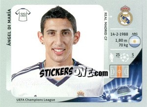 Cromo Ángel Di María - UEFA Champions League 2012-2013 - Panini