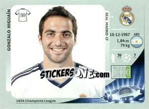 Sticker Gonzalo Higuaín - UEFA Champions League 2012-2013 - Panini