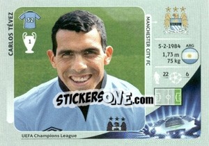 Sticker Carlos Tévez - UEFA Champions League 2012-2013 n. 259 - Panini