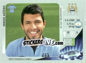 Sticker Sergio Agüero - UEFA Champions League 2012-2013 n. 261 - Panini