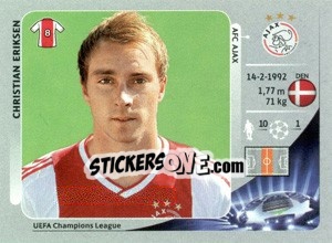 Sticker Christian Eriksen - UEFA Champions League 2012-2013 n. 274 - Panini