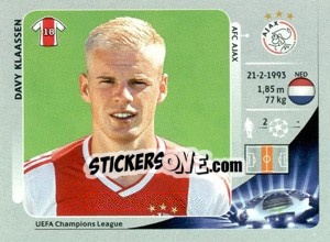 Sticker Davy Klaassen - UEFA Champions League 2012-2013 n. 275 - Panini
