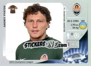 Sticker Andriy Pyatov - UEFA Champions League 2012-2013 n. 319 - Panini