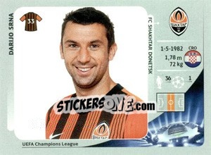 Sticker Darijo Srna - UEFA Champions League 2012-2013 n. 325 - Panini
