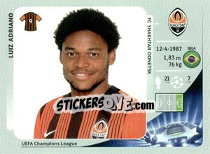 Sticker Luiz Adriano - UEFA Champions League 2012-2013 n. 334 - Panini