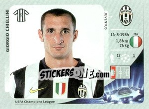 Sticker Giorgio Chiellini - UEFA Champions League 2012-2013 n. 338 - Panini