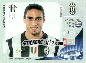 Sticker Martin Cáceres - UEFA Champions League 2012-2013 - Panini