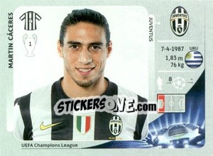 Cromo Martin Cáceres - UEFA Champions League 2012-2013 - Panini