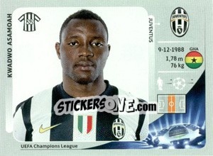 Sticker Kwadwo Asamoah - UEFA Champions League 2012-2013 n. 347 - Panini