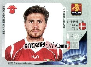 Sticker Henrik Kildentoft - UEFA Champions League 2012-2013 n. 358 - Panini