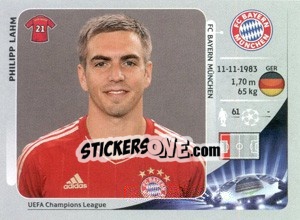 Sticker Philipp Lahm - UEFA Champions League 2012-2013 n. 374 - Panini