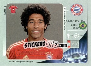 Sticker Dante - UEFA Champions League 2012-2013 n. 377 - Panini