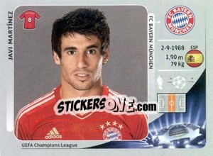 Figurina Javi Martínez - UEFA Champions League 2012-2013 n. 378 - Panini