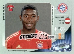 Sticker David Alaba - UEFA Champions League 2012-2013 n. 379 - Panini