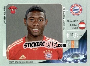 Sticker David Alaba - UEFA Champions League 2012-2013 - Panini