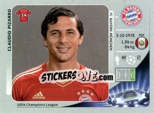 Sticker Claudio Pizarro - UEFA Champions League 2012-2013 n. 387 - Panini