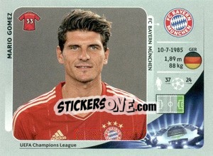 Sticker Mario Gomez - UEFA Champions League 2012-2013 n. 388 - Panini